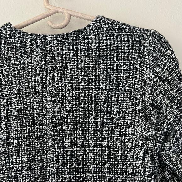 Adrienne Vittadini tweed raw edge open blazer pockets academia preppy fall S - Picture 13 of 16